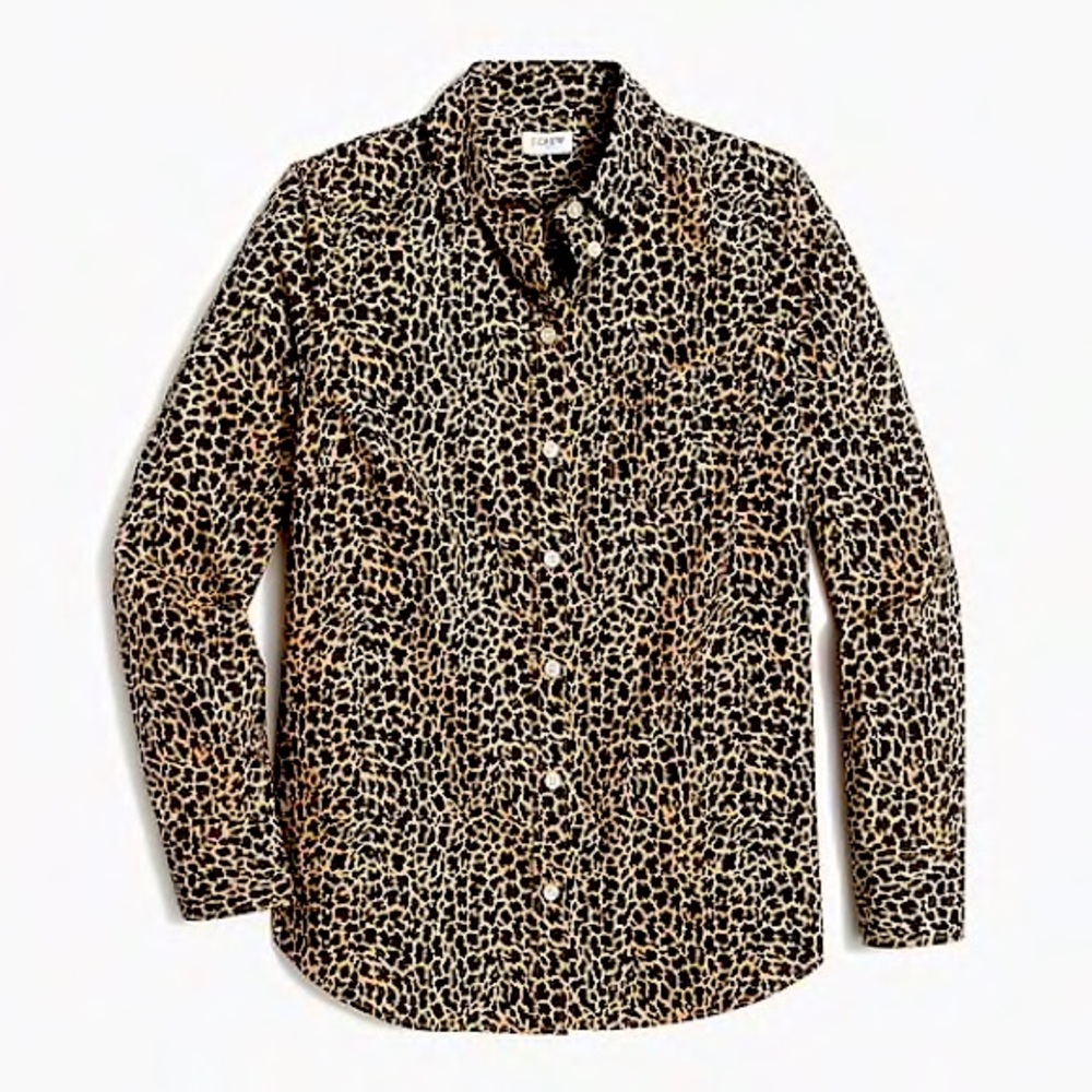 J CREW Leopard button-up shirt in signature fit